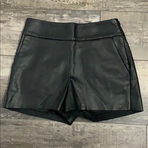 Faux leather short shorts
